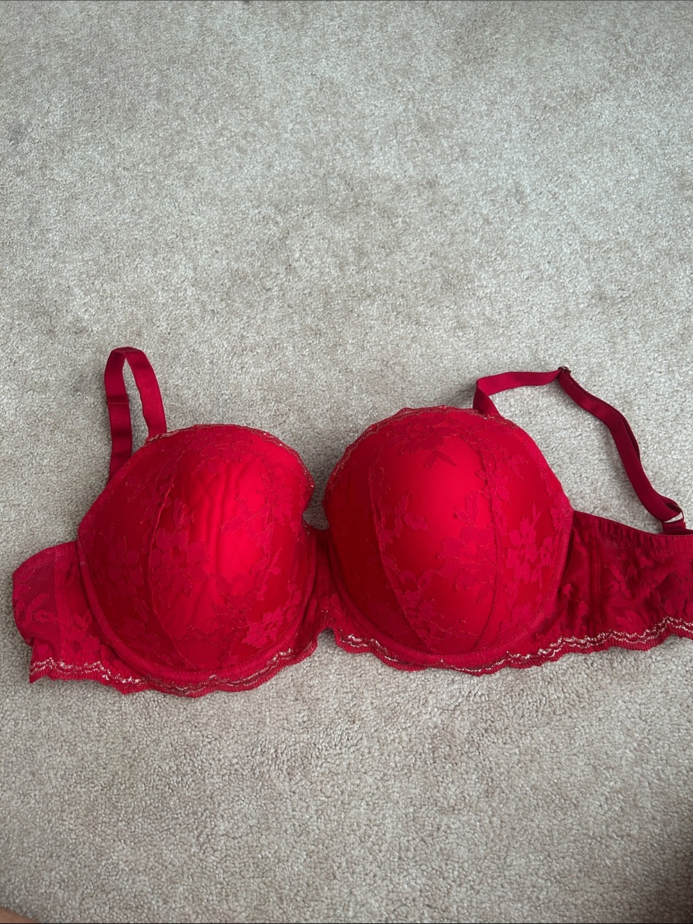 Victoria's Secret Red Lace Push-Up Bra